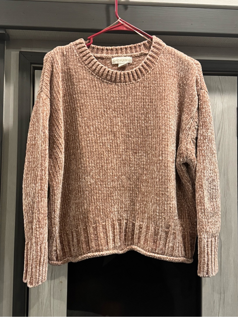 Cynthia Rowley Dusty Rose Chenille Crewneck Sweater